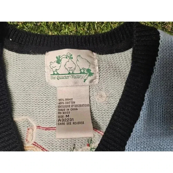 VINTAGE The Quacker Factory Cardigan Women Medium Sweater Embroidered V Neck - Picture 4 of 10